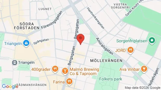 Lägenheter att hyra i Malmö Centrum - kort over placeringen