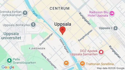 Lägenheter att hyra i Uppsala - kort over placeringen