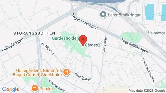 Lägenheter att hyra i Gärdet/Djurgården - kort over placeringen