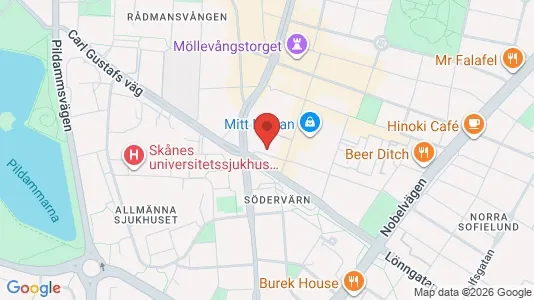 Lägenheter att hyra i Malmö Centrum - kort over placeringen