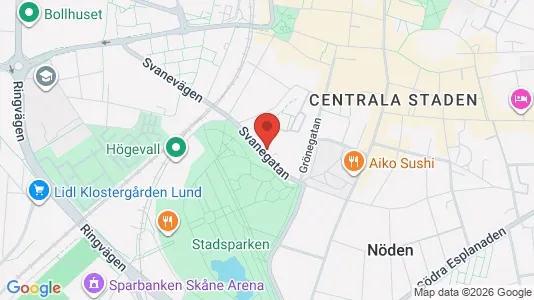 Lägenheter att hyra i Lund - kort over placeringen