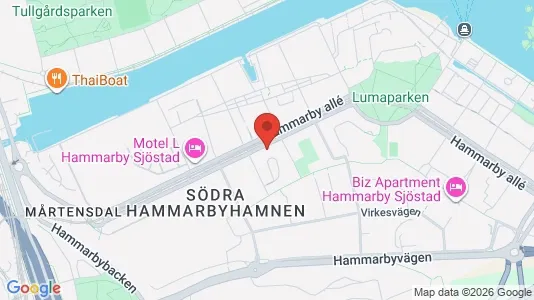 Lägenheter att hyra i Hammarbyhamnen - kort over placeringen