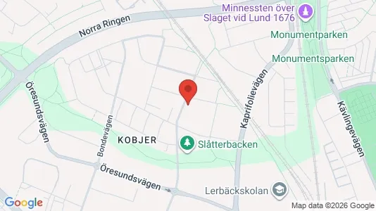 Lägenheter att hyra i Lund - kort over placeringen