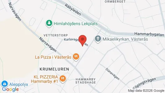 Lägenheter att hyra i Västerås - kort over placeringen