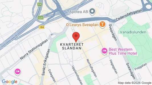 Lägenheter att hyra i Vasastan - kort over placeringen
