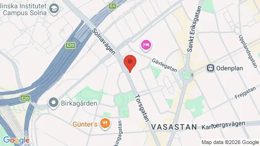 Lägenheter att hyra i Vasastan - kort over placeringen