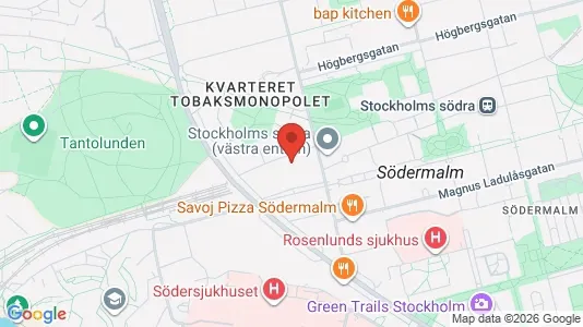 Lägenheter att hyra i Södermalm - kort over placeringen
