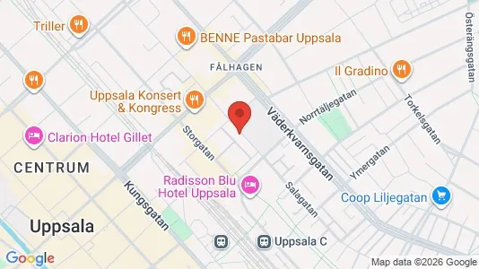 Lägenheter att hyra i Uppsala - kort over placeringen