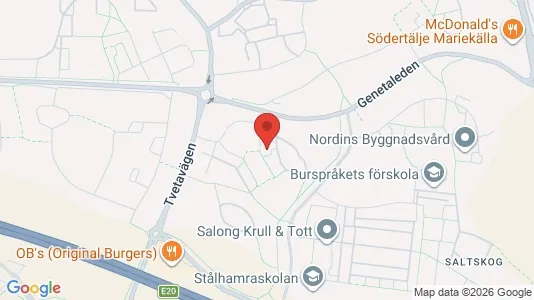 Lägenheter att hyra i Södertälje - kort over placeringen