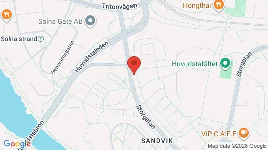 Lägenheter att hyra i Solna - kort over placeringen