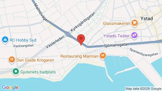 Lägenheter att hyra i Ystad - kort over placeringen