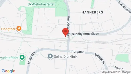 Lägenheter att hyra i Solna - kort over placeringen