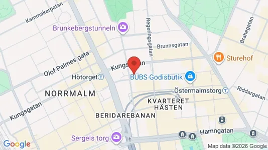 Lägenheter att hyra i Stockholm Innerstad - kort over placeringen