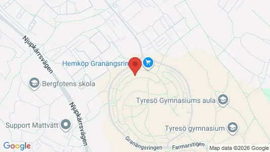 Lägenheter att hyra i Tyresö - kort over placeringen