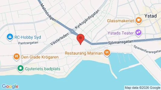 Lägenheter att hyra i Ystad - kort over placeringen