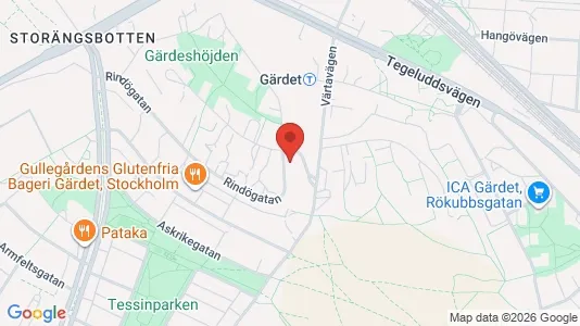 Lägenheter att hyra i Gärdet/Djurgården - kort over placeringen