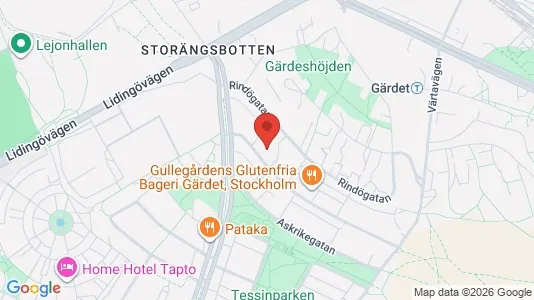 Lägenheter att hyra i Gärdet/Djurgården - kort over placeringen