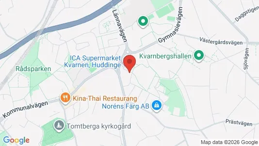 Lägenheter att hyra i Huddinge - kort over placeringen