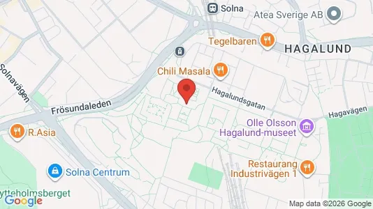 Lägenheter att hyra i Solna - kort over placeringen