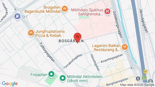 Lägenheter att hyra i Mölndal - kort over placeringen