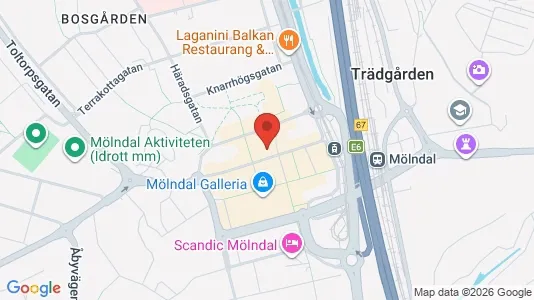 Lägenheter att hyra i Mölndal - kort over placeringen