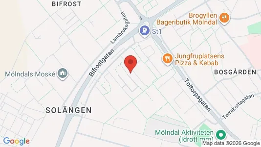Lägenheter att hyra i Mölndal - kort over placeringen