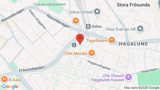 Lägenheter att hyra i Solna - kort over placeringen