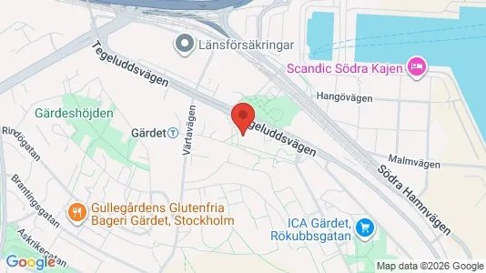 Lägenheter att hyra i Gärdet/Djurgården - kort over placeringen