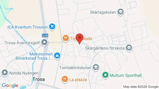 Lägenheter att hyra i Trosa - kort over placeringen