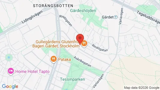 Lägenheter att hyra i Gärdet/Djurgården - kort over placeringen