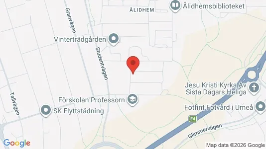 Lägenheter att hyra i Umeå - kort over placeringen