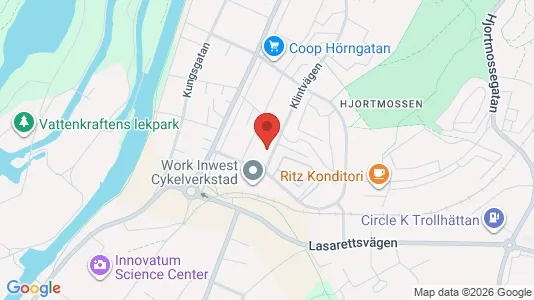 Lägenheter att hyra i Trollhättan - kort over placeringen