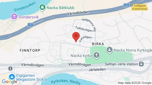 Lägenheter att hyra i Nacka - kort over placeringen