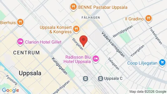 Lägenheter att hyra i Uppsala - kort over placeringen