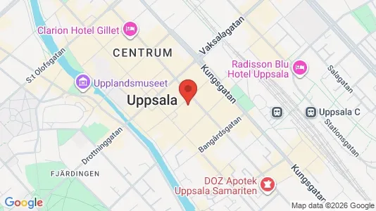 Lägenheter att hyra i Uppsala - kort over placeringen