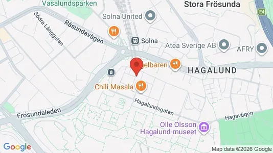 Lägenheter att hyra i Solna - kort over placeringen