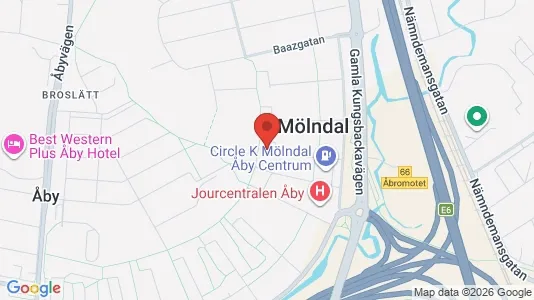 Lägenheter att hyra i Mölndal - kort over placeringen
