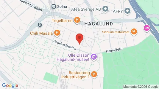 Lägenheter att hyra i Solna - kort over placeringen