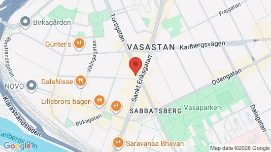 Lägenheter att hyra i Vasastan - kort over placeringen