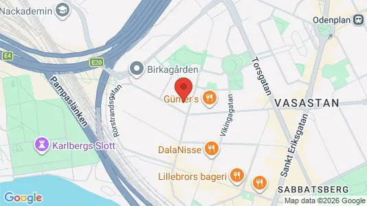 Lägenheter att hyra i Vasastan - kort over placeringen