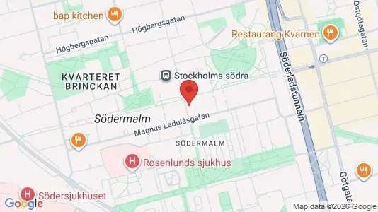 Lägenheter att hyra i Södermalm - kort over placeringen
