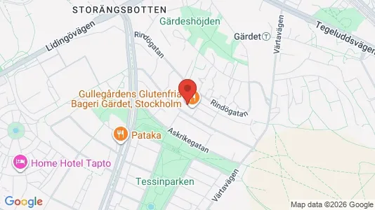 Lägenheter att hyra i Gärdet/Djurgården - kort over placeringen