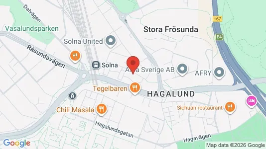 Lägenheter att hyra i Solna - kort over placeringen