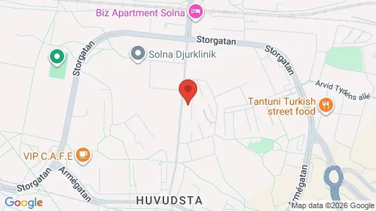 Lägenheter att hyra i Solna - kort over placeringen