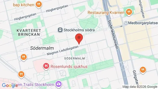 Lägenheter att hyra i Södermalm - kort over placeringen