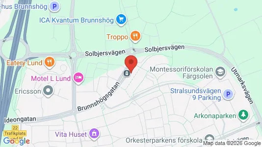 Lägenheter att hyra i Lund - kort over placeringen