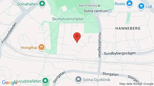 Lägenheter att hyra i Solna - kort over placeringen