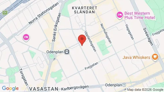 Lägenheter att hyra i Vasastan - kort over placeringen