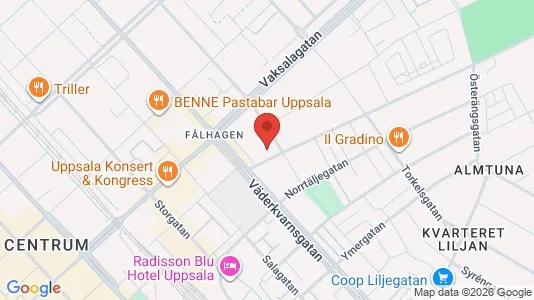 Lägenheter att hyra i Uppsala - kort over placeringen