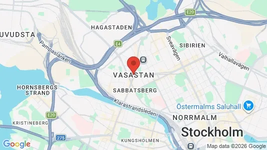 Lägenheter att hyra i Vasastan - kort over placeringen